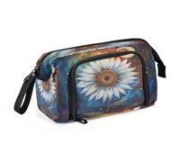 Mnsruu Astuccio colorato con girasole cielo notturno grande capacità astuccio portapenne astuccio portapenne cancelleria ufficio organizzatore borsa per ragazzi ragazze