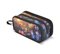 Mnsruu Astuccio con 3 scomparti, motivo farfalle volanti, per ragazzi e ragazze, Multicolore, Taglia unica, Organizer per borse