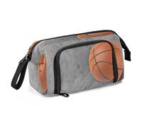 Mnsruu Astuccio con stampa 3D a forma di palla da basket, grande capacità, per cancelleria, ufficio, scuola, Multicolore, Zaino per la scuola