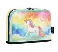 Mnsruu Astuccio con unicorno con cielo stellato arcobaleno, grande capacità, per ragazzi e ragazze, astuccio multistrato, portapenne organizer per cancelleria per scuola, ufficio, lavoro
