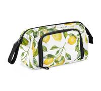 Mnsruu Astuccio di grande capacità, con limoni gialli ad acquerello, per cancelleria, scuola, università, ufficio, per adolescenti, adulti, studenti, Limoni Giallo Acquerello, Taglia unica, Valigetta