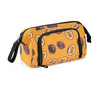 Mnsruu Astuccio di grande capacità, motivo frutto della passione, astuccio portapenne, astuccio per cancelleria, scuola, università, ufficio, organizer per adolescenti, adulti e studenti, Texture