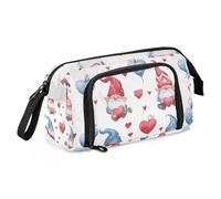 Mnsruu Astuccio di grande capacità, piccolo nano con cuori, astuccio portapenne, astuccio per cancelleria, scuola, università, ufficio, organizer per adolescenti, adulti e studenti, Piccolo Nano Con