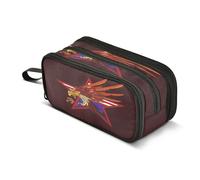 Mnsruu Astuccio grande con aquila con ali spalmate, 3 scomparti, materiale scolastico, per ragazzi e ragazze, Multicolore, Taglia unica, Organizer per borse