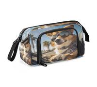 Mnsruu Astuccio grande per matite con cane che guida un cane, astuccio portapenne per cancelleria, organizer per ufficio, per ragazzi e ragazze