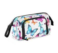 Mnsruu Astuccio magico con farfalle colorate, grande capacità, astuccio per cancelleria per ufficio e scuola, Multicolore, Zaino per la scuola