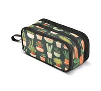 Mnsruu Astuccio portamatite a 3 scomparti con fiori e cactus, per la scuola, portatile, per ragazze e ragazzi, Cactus Fiore, Taglia unica