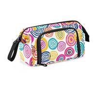 Mnsruu Astuccio portamatite di grande capacità, con anelli colorati per la crescita, astuccio per penne, astuccio per cancelleria, scuola, università, ufficio, organizer per adolescenti, adulti e