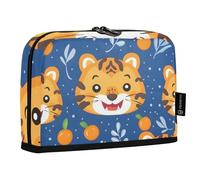 Mnsruu Astuccio portamatite in piedi con simpatico volto di tigre, grande capacità, per ragazzi e ragazze, portapenne multistrato per scuola, ufficio, lavoro