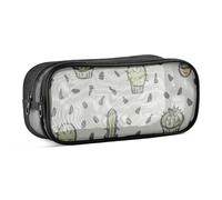 Mnsruu Astuccio scolastico con cactus disegnato a mano, senza cuciture, per ragazze, ragazzi, adolescenti, studenti, 24 x 10,5 x 8 cm, #01, Taglia unica, Adorabile