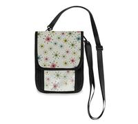 Mnsruu Atomic Stars - Portafoglio da viaggio vintage con porta passaporto, porta carte di credito, porta gadget, unisex, con tracolla regolabile, #01, Taglia unica, alla moda