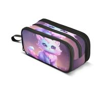 Mnsruu Beauty Magic Cat - Astuccio grande con 3 scomparti, per la scuola, per ragazzi e ragazze, Multicolore, Taglia unica, Organizer per borse