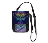 Mnsruu Bellissimo portafoglio da viaggio disegnato a mano in stile tribale con elefante etnico mandala, porta passaporto, porta carte di credito, porta gadget, borsa a tracolla, unisex, portafoglio da
