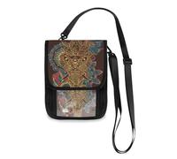 Mnsruu Bellissimo portafoglio da viaggio etnico con elefante, porta passaporto, porta carte di credito, porta gadget, unisex, portafoglio da viaggio con tracolla regolabile, #01, Taglia unica, alla