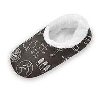 Mnsruu Bianco Nero Formula Chimica Pantofole in Cotone Peluche Donna Uomo Invernali Calde Ciabatte da Casa Antiscivolo Pantofola Calzini Slipper