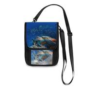 Mnsruu Big Sea Turle - Portafoglio da viaggio subacqueo, porta passaporto, porta carte di credito, porta gadget, unisex, con tracolla regolabile, #01, Taglia unica, alla moda