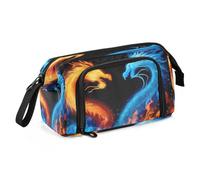 Mnsruu Blue Dragon Fire Dragon - Astuccio grande capacità, astuccio per matite, cancelleria, ufficio, per ragazzi e ragazze