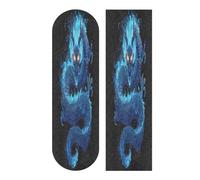 Mnsruu Blue Dragon - Nastro antiscivolo per skateboard, longboard, antiscivolo, in carta abrasiva, 22,9 x 83,8 cm