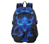 Mnsruu Blue Dragon Wings - Zaino scolastico con scomparto per laptop, grande borsa per la scuola per ragazze e ragazzi, zaino da viaggio 17,5 cm, zaino da viaggio per scuola, casual, università e