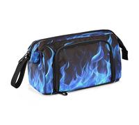 Mnsruu Blue Fire - Astuccio portapenne di grande capacità, per cancelleria, ufficio, per ragazzi e ragazze