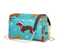 Mnsruu Borsa a tracolla da donna, borsa a tracolla in pelle con cane bassotto divertente