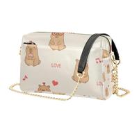 Mnsruu Borsa a tracolla da donna Capybara Love Borsa a tracolla in pelle PU