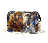 Mnsruu Borsa a tracolla da donna Cavalier King Charles Dog Starry Sky borsa a tracolla in pelle PU