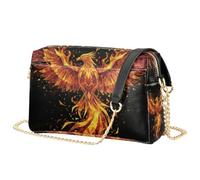 Mnsruu Borsa a tracolla da donna Fiery Phoenix Rising Borsa a tracolla in pelle PU