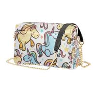 Mnsruu Borsa a tracolla da donna in pelle PU con piccoli unicorni