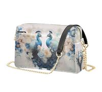 Mnsruu Borsa a tracolla da donna, splendida borsa a tracolla in pelle con pavone