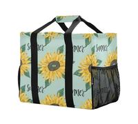 Mnsruu Borsa da spiaggia riutilizzabile con girasole per la spesa, da viaggio, da cucina