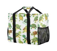 Mnsruu Borsa per la spesa riutilizzabile a forma di tartaruga verde, borsa per la spesa, borsa da viaggio da cucina, borsa da spiaggia, lavabile