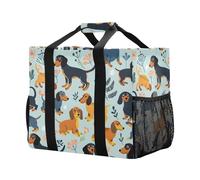 Mnsruu Borsa per la spesa riutilizzabile con cani bassotto borse per la spesa borsa da viaggio da cucina borsa da spiaggia lavabile