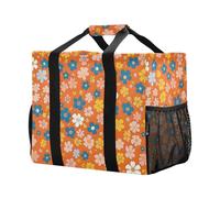 Mnsruu Borsa per la spesa riutilizzabile con motivo a piccoli fiori colorati borse per la spesa borsa da viaggio da cucina borsa da spiaggia lavabile