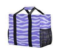 Mnsruu Borsa per la spesa riutilizzabile con motivo zebrato viola chiaro borse per la spesa da cucina borsa da viaggio borsa da spiaggia lavabile
