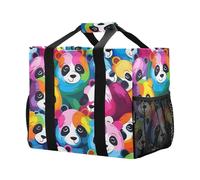Mnsruu Borsa per la spesa riutilizzabile con panda sfumata, borsa per la spesa, da viaggio, lavabile, borsa da spiaggia