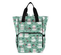 Mnsruu Borsa per pannolini per bambini con fiocco rosso a forma di gatto borsa grande borsa impermeabile da viaggio borse per pannolini per mamme e papà