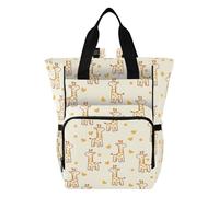Mnsruu Borsa per pannolini per bambini con stella a cinque punte con giraffa e cuore grande borsa impermeabile per pannolini da viaggio per mamme e papà