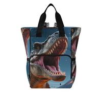 Mnsruu Borsa per pannolini per bambini, zaino con dinosauro ruggito, grande, impermeabile, da viaggio, per mamme e papà