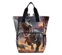 Mnsruu Borsa per pannolini per bambini, zaino con molti dinosauri ruggito grande borsa impermeabile da viaggio borse per pannolini per mamme e papà