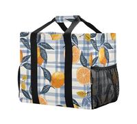 Mnsruu Borsa riutilizzabile per la spesa, con limoni, da viaggio, da cucina, lavabile, da spiaggia