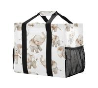 Mnsruu Borsa riutilizzabile per la spesa, motivo: elefante, da viaggio, da cucina, lavabile, da spiaggia