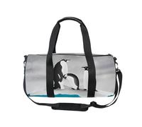 Mnsruu Borsa sportiva da palestra con tracolla, per donne e uomini, Antartide con pinguini e neve, borsone da viaggio per allenamento con scomparto per scarpe, per pernottamento e fine settimana, #01,