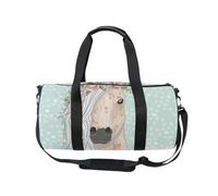 Mnsruu Borsa sportiva da palestra con tracolla per donne e uomini, bel cavallo con fiore, borsone da viaggio per allenamento con scomparto per scarpe per pernottamento e fine settimana, #01, Misura