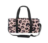 Mnsruu Borsa sportiva da palestra con tracolla, per donne e uomini, con acquerello, animale, leopardo, rosa, beige, borsone da viaggio, allenamento, con scomparto per scarpe, per pernottamento e fine