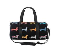 Mnsruu Borsa sportiva da palestra con tracolla, per donne e uomini, con cani colorati, bassotto, borsone da viaggio per allenamento e allenamento con scomparto per scarpe, per pernottamento e fine