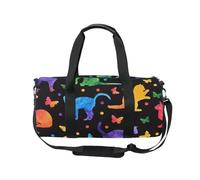 Mnsruu Borsa sportiva da palestra con tracolla, per donne e uomini, con grafica ad acquerello, per animali domestici, gatti, farfalle, borsone da viaggio per allenamento con scomparto per scarpe, per