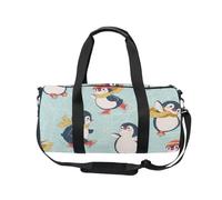 Mnsruu Borsa sportiva da palestra con tracolla per donne e uomini, con graziosi pinguini, borsone invernale da viaggio per allenamento con scomparto per scarpe per pernottamento e fine settimana, #01,
