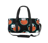 Mnsruu Borsa sportiva da palestra con tracolla, per donne e uomini, con panda pigro sull'arancione, borsone da basket, da viaggio, allenamento, con scomparto per scarpe, per pernottamento e fine