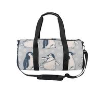Mnsruu Borsa sportiva da palestra con tracolla per donne e uomini, con pinguini e fiocchi di neve, borsone da viaggio per allenamento con scomparto per scarpe per pernottamento e fine settimana, #01,
